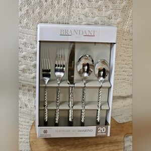 Brandani Italy Diamond Hotel Collection Hi Ql Stainless Steel 20Pc Flatware set
